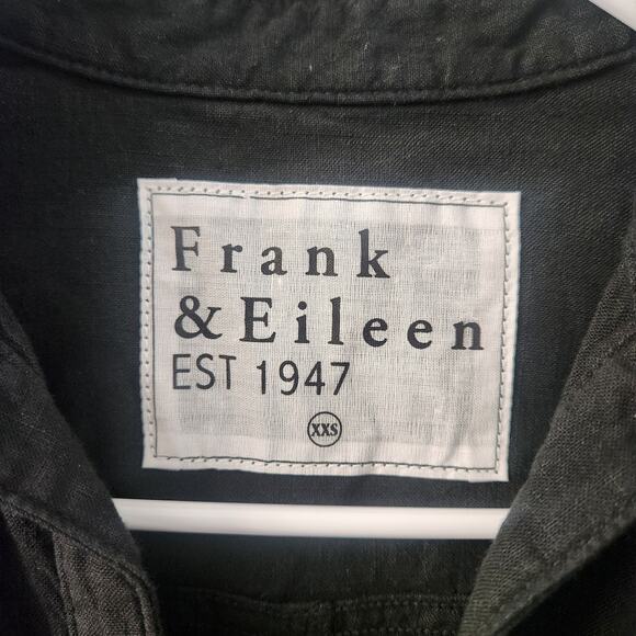 Frank & Eileen Ireland Playsuit XXS Flax Blend Black Minimalist Utility Casual - Picture 3 of 8